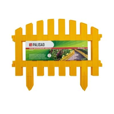 Купить Забор декоративный "Винтаж" пласт. 0,28*3 м 7 секций (желтый) (1/5) "PALISAD"