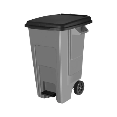 Купить Бак пласт. для мусора "FREESTYLE" с крышкой на колесах 100 л, с педалью (1) "SPIN&CLEAN" SC700221026