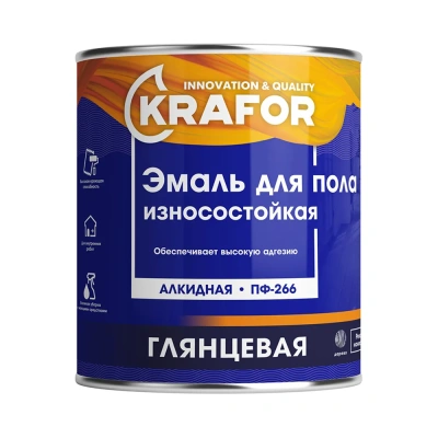 Эмаль пф-266 красно-коричневая 20 кг (1) "KRAFOR"