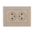 Купить Розетка "RAIN" 2-х местн. (керамика) кремовый (1/10/120) "LEZARD" 703-0303-128
