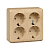 Купить Розетка открыт. уст. "Этюд" 4-х местн. с заземл, с шторками 16а, сосна (1/5/60) "SCHNEIDER"
