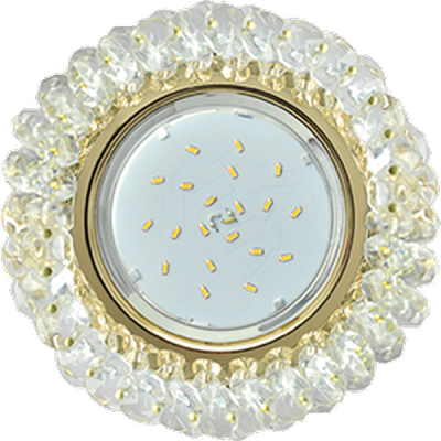 Купить Светильник встроенный Ecola GX53-H4 56x120 стекл круг с хруст прозр золото