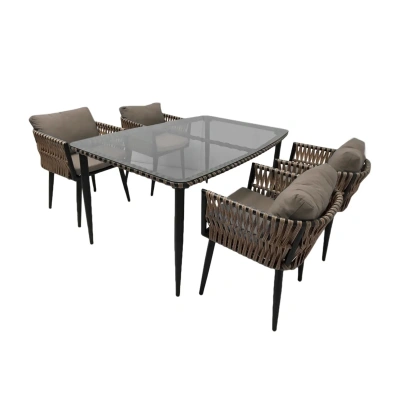 Купить Комплект садовой мебели "TINTO1" (стол, 4 стула) орех (1) "ALFART"