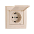 Купить Розетка "RAIN" 1 местн. с заземл, с крышкой (керамика) кремовый (1/10/120) "LEZARD" 703-0303-123