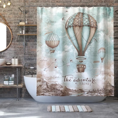 Купить Штора для ванной 180*180 см (полиэстер) "TRAVELLING AIR" (1/24) "VALIANT" TC-A-1818