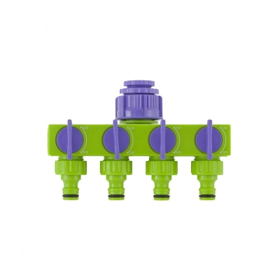 Купить Разветвитель для шлангов 4-х канальный 1/2"-3/4" регулируемый (1/20) "PALISAD"