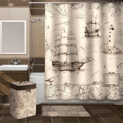 Купить Штора для ванной 180*180 см (полиэстер) "EXPEDITION HISTORY" (1/24) "VALIANT" EXP-H-1818