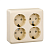 Купить Розетка открыт. уст. "Этюд" 4-х местн. с заземл, с шторками 16а, кремовый (1/5/60) "SCHNEIDER"