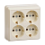 Купить Розетка открыт. уст. "Октава" 4-х местн. с заземл. рс24-3-ок, 16а, кремовый (1/16/192) "IEK"